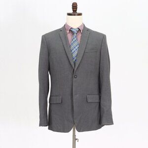Perry Ellis 42R Gray Solid 2-Button Sport Coat Blazer Jacket O359